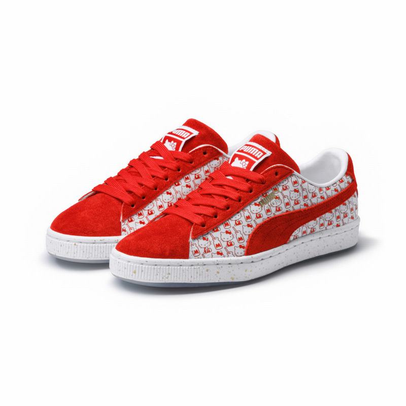 Basket Puma X Hello Kitty Suede Femme Rouge Clair/Rouge Clair Soldes 562ZMWHK